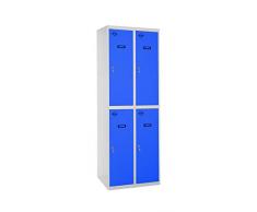 SimonRack SIMONLOCKER Prof. Mon. Tandem 2/4 400 (800) GR/AZ Taquilla Metalica, Gris/Azul, Grande