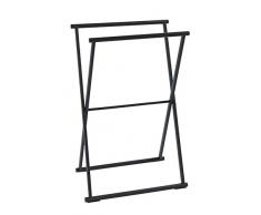 WENKO Toallero Lava negro mate - Perchero de pie, plegable, Acero, 53.5 x 80.5 x 35 cm, Negro