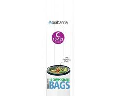 Brabantia 419782 - Bolsas Basura, C, Bio, 10-12 l, 10 Unidades