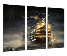 Cuadros Camara Fotográfico Barco Antiguo de Vela, Carabela, Guerra Tamaño total: 97 x 62 cm XXL, Multicolor