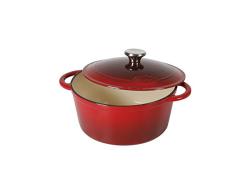 Sitram Sitraslow Cocotte Redonda, Hierro Fundido, Rojo, diametro 24 cm