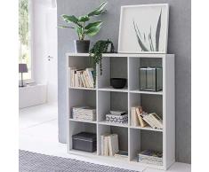WOHNLING Cubo de Eddie 112Â x 29Â x 112Â Estante con 9Â Compartimentos Color Blanco EstanterÃa Madera, pie | Carpeta EstanterÃa biombos Dados de estanterÃa Modern | EstanterÃa de almacenaje Abierto