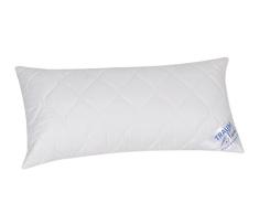 Traumnacht 03770377108 Almohada Suave y cómodo de Puro algodón-satén, Apto para Lavadora y Secadora, Blanco, 40 x 80 cm
