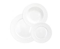 Tognana Margaret - Vajilla de 18 piezas de porcelana, color blanco