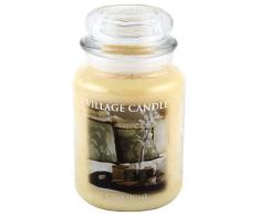 Village Candle Vela Grande con Aroma Casa Acogedora, Cristal, Blanco, 10.3x10.1x16.5 cm
