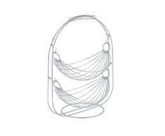 Axentia Frutero (metal, plata cromado, dos colgantes de retención de cestas de alambre para frutas, práctica Frutero