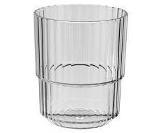 APS Linea - Vaso de plÃ¡stico Tritan de alta calidad con 0,3 litros, sin BPA, apilable, irrompible, reutilizable y apto para lavavajillas, 300 ml, gris
