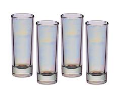 KitchenCraft BarCraft Juego de 4 vasos de Chupito de Efecto Iridiscente ArcoÃ­ris de Cristal 60 ml