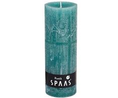 spaas 38722 - Vela cilÃndrica rústica 70/190 berenjena, verde, 70 x 190 cm