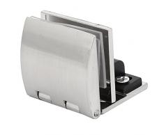 Sourcingmap a16120100ux0384 5 mm de Grosor 8 mm de Metal con Montaje en Pared de Cristal Bisagra Abrazaderas Estante Clip Plateado