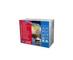 Konstsmide 3610-102 - Guirnalda de micro LED (40 diodos de luz blanca cálida, varias funciones, transformador exterior 24 V, 2,4 W, cable blanco)