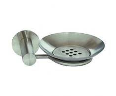 MSV 140215 jabonera con Soporte de Pared, Acero Inoxidable, 17 x 11,5 x 7,5 cm