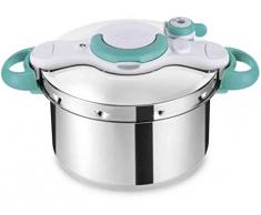 Tefal SEB P4620616 ClipsoMinut Easy - Olla a presión, Inoxidable, para Todos los Fuegos (Incluido inducción) + Libre 100 Recetas, Azul, 4,5 L, Acero Inoxidable, Azul, 20.5 x 37 x 28.5 cm