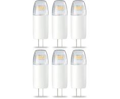 AmazonBasics - Bombilla de casquillo G4 tipo LED, 1,7 W (equivalente a 20 W), blanco cálido , paquete de 6