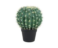 Europalms 82600063 Cactus Artificial Redondo con jarrÃ³n, Verde, 34 cm