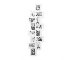 Relaxdays Marco de 14 Fotos, Blanco, 1.5x36x118 cm