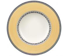 Villeroy & Boch Audun Fleur Plato hondo, 24 cm, Porcelana Premium, Blanco/Gris/Amarillo