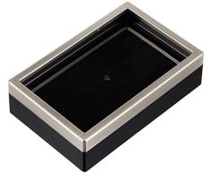 iDesign Clarity Jabonera, Plástico, Negro y Cepillado, 12.7x8.30x3.4 cm