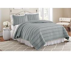 Ultramar Amrapur Olas de Volantes Cama, Gris, Single, 2Â Piezas