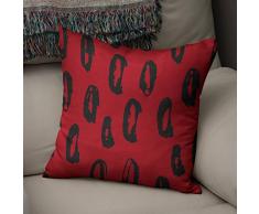 BonaMaison Fundas para CojÃnes, Negro Rojo Funda de Almohada Silla Oficina Cama Decorativa Moderna Decoración del Hogar Habitación, 43x43 Cm - Diseñado y Fabricado en TurquÃa