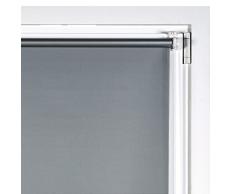 Estores Basic - Estor Opaco, Estor Enrollable instalaciÃ³n sin Tornillos, Ideal para Ventanas abatibles, Gris Plata, 90x180cm