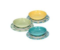 Tognana Amalfi - Vajilla de 18 piezas de porcelana, multicolor