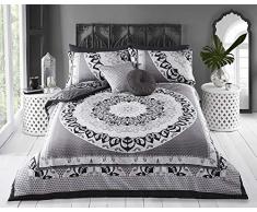 Sleep Down - Funda de edredÃ³n y funda de almohada, diseÃ±o de cachemira y mandala, color gris, algodÃ³n poliÃ©ster