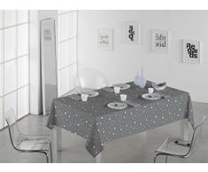 SABANALIA Mantel de Tela Antimanchas Rain Medidas, 140 x 250, Gris