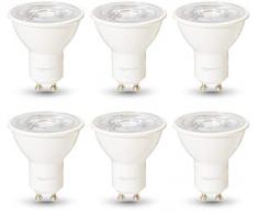 AmazonBasics Professional - Bombilla de foco LED GU10, equivalente a 50 W, luz blanco cálido, regulable - juego de 6