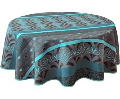 Le linge de Jules Mantel Antimanchas Phenix Turquesa - Redondo 160 cm