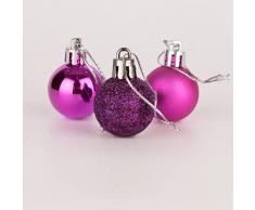 30 mm/24 Bolas de Navidad inastillables pÃºrpuras, Decoraciones de Ã¡rbol de Navidad, Adornos de Bolas, Decoraciones Colgantes de Navidad, decoraciÃ³n navideÃ±a, Brillante, Mate, Purpurina