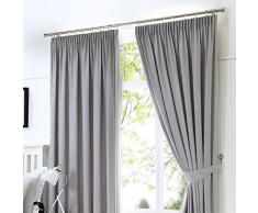 Cortinas Fusion Dijon con Pliegues, Plateado, 66x90 (168 x 229 cm)