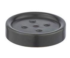 Wenko Jabonera Polaris gris mate cerÃ¡mica - Jabonera adecuado para el jabÃ³n de manos, CerÃ¡mica, 11 x 2.5 x 11 cm, Gris