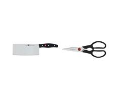 Zwilling Cuchillo de chef chino Twin Pollux, 7 pulgadas & Tijeras multiusos, tijeras universales, longitud: 21 cm, acero inoxidable especial/plÃ¡stico, Twin L