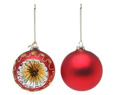 Atosa 45166 - Bolas de Navidad (8 cm, Cristal Rojo), Color Rojo