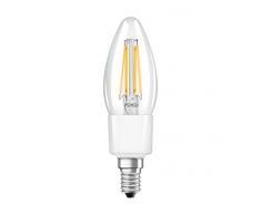 LEDVANCE Bombilla LED inteligente con tecnologÃa Wifi, casquillo E14, regulable, blanco cálido (2700K), forma de vela, filamento transparente, controlable con Alexa, Google y App