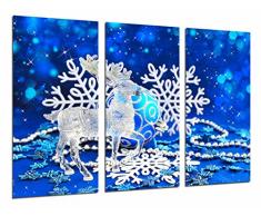 Poster FotogrÃ¡fico NavideÃ±a, Reno de Cristal Navidad y copos Nieve, AzulÂ TamaÃ±o total: 97 x 62 cm XXL