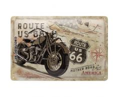 Nostalgic-Art 22279 Route 66 Bike Map | Retro Cartel de Chapa | Vintage de Cartel, decoración de Pared, Metal, 20 x 30 cm, Multicolor, 20 x 30 x 0.2 cm