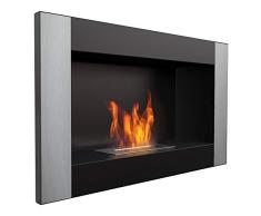 Chimenea de bioetanol Kratki Chimenea de Pared Decorativa Golf Negro Vertical 374 mm x 648 mm TÃV - Aprobado por Renania