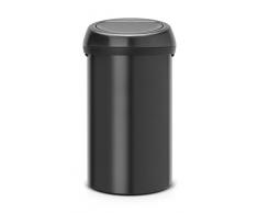 Brabantia Touch Bin - Cubo de basura, 60 litros, color negro mate con tapa