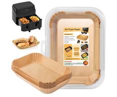 HORJOR Papel Freidora Aire 100 Piezas Rectangulares 22x14CM Accesorios Freidora de Aire, Antiadherente Papel Horno Freidora Aire para Ninja Foodi DZ201 DZ401 Dual Air Fryer