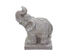 HOMEA 5dej1326cr Estatua Dibujo Elefante Tiza Blanco 33Â x 18Â x 40Â cm
