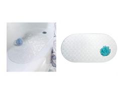 InterDesign Circlz - Tapete Antideslizante para el cubÃculo de Ducha, con ventosas; para cubÃculo de Ducha, bañera - Claro