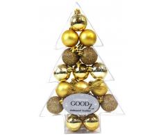 Inge-glas 770301 - Juego de bolas para árbol de Navidad (17 unidades, 3 cm, en caja), color dorado