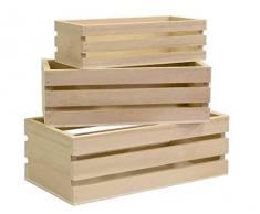 Artemio 14001929 - Cajonera Decorativa (Madera, 3 Piezas,5x16,5x8cm (Small Box) 6,5x19x10cm (Medium Box) 7x21,5x12cm (Big Box)), Color Beige