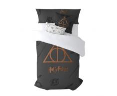 BELUM | Funda nórdica Harry Potter | Funda nórdica Modelo Deathly Hallows | Funda Nórdica con Botones | Funda nórdica 100% algodón | Funda Nórdica (Cama de 150/160 (240x240 cm)