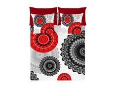 NATURALS Juego De Funda Nórdica Karma Granate/Multicolor Cama 105 (180 x 220 cm + 45 x 120 cm)