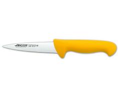 Arcos Cuchillo carnicero 5 pulgadas Acero Inoxidable Nitrum y Hoja 130 mm, Cuchillo cocina profesional cortar carne, pescado y verduras, Mango ergonómico polioximetileno, Serie 2900, Color amarillo