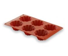 Lacor - 66819 - Molde Briochette 6 Cavidades Silicona - Rojo