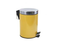 MSV MS4915 Basura para baÃ±o, Color Amarillo azafrÃ¡n con Pedal â 3 litros â con Cubo Interior extraÃ­ble, PlÃ¡stico